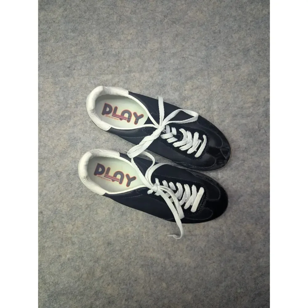 PLAY By JEFFREY CAMPBELL Keys Sz 6 Black Velvet Satin Mix Sporty Casual Shoes